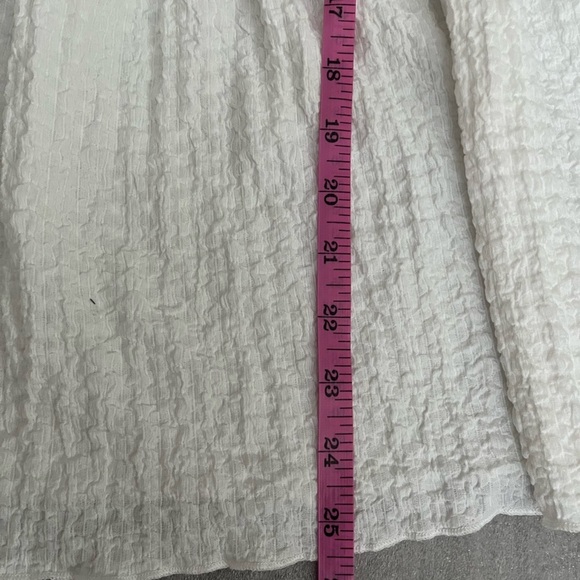 [M]Dex Women's White Textured Babydoll Tassels Mid Sleeve Top Polyester - Picture 4 of 7